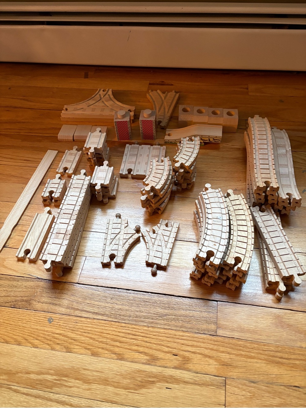 Mattel Thomas the Engine Wooden Train Track Set - Natural Wood Pieces